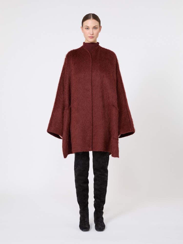 Krótki płaszcz z alpaki i wełny - RDZAWY - Max Mara - 2