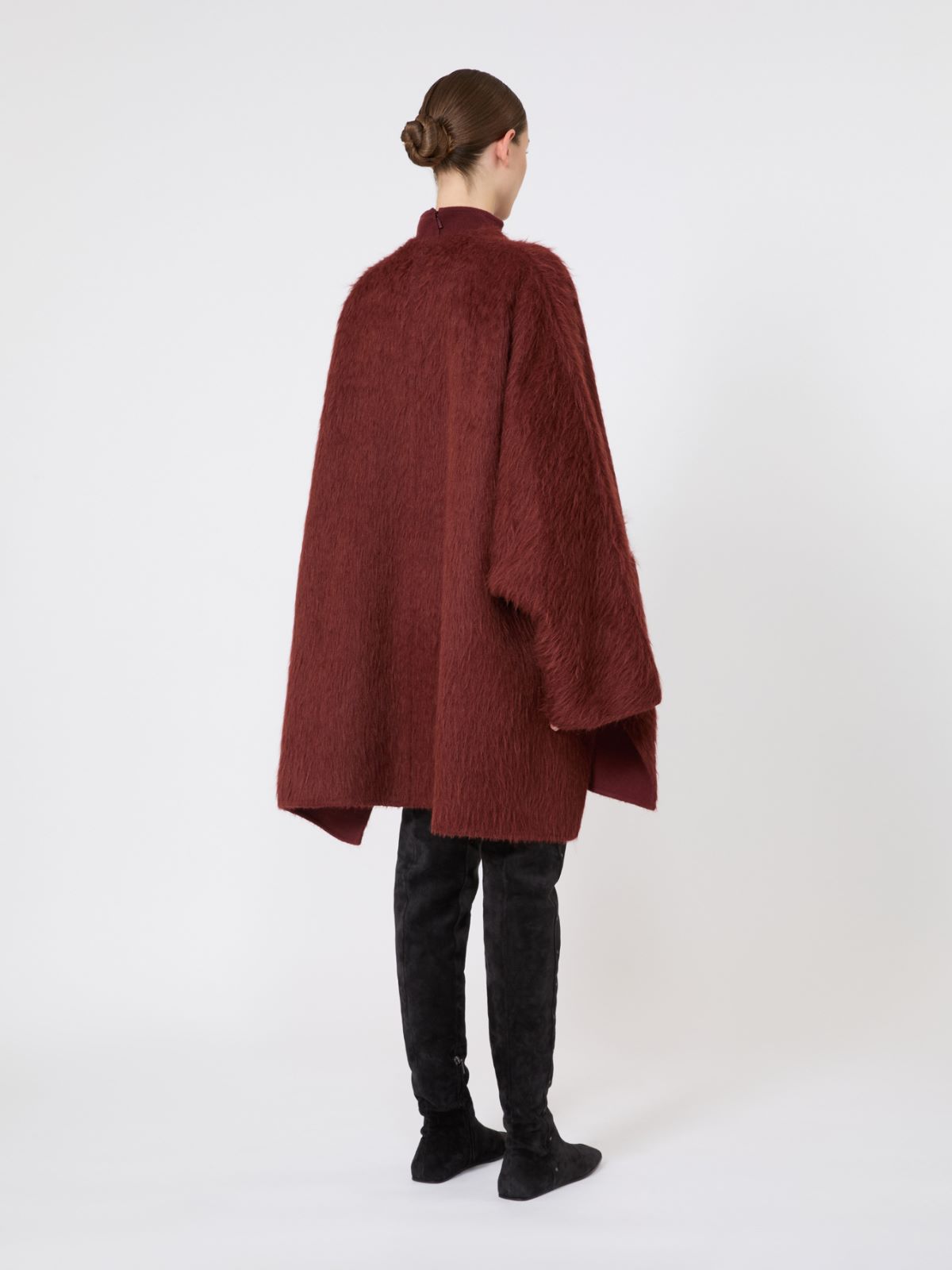 Krótki płaszcz z alpaki i wełny - RDZAWY - Max Mara - 3