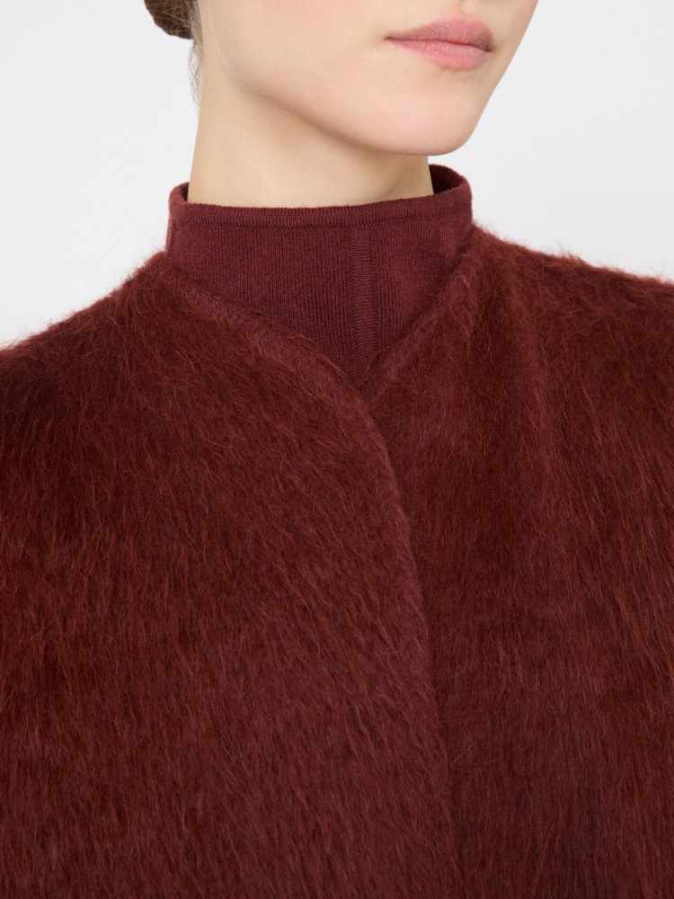 Krótki płaszcz z alpaki i wełny - RDZAWY - Max Mara - 4