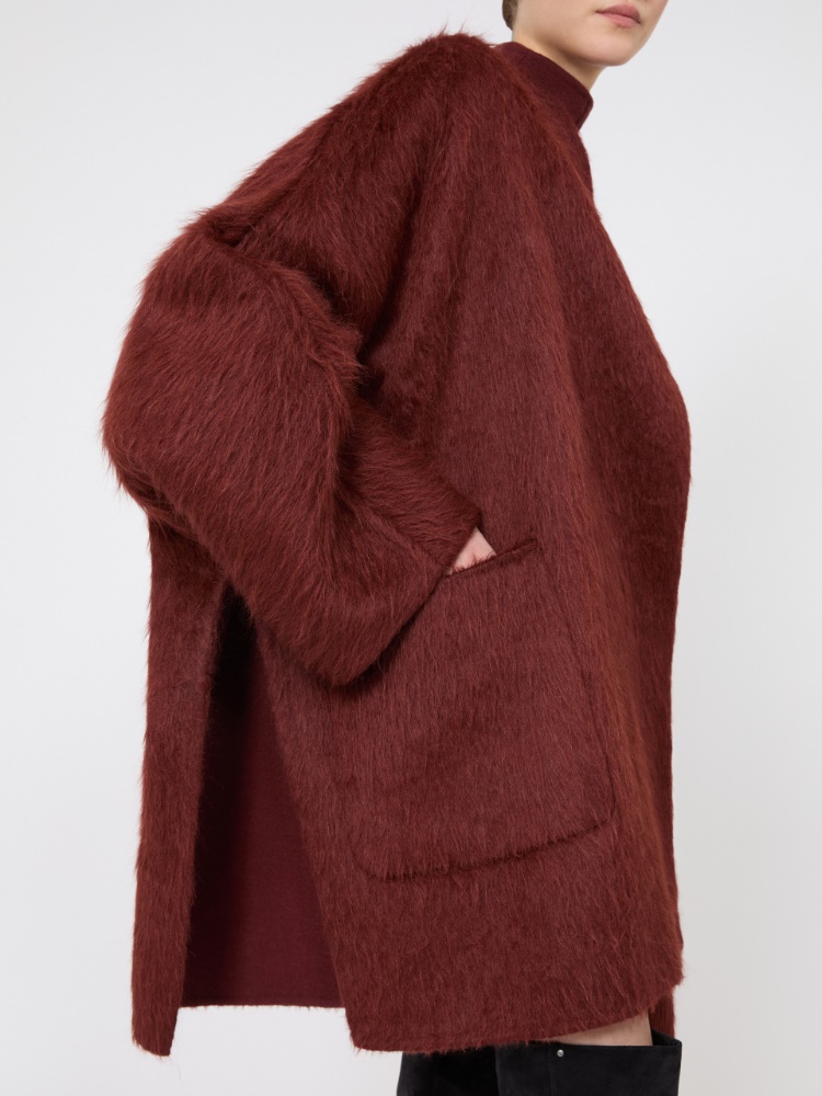 Krótki płaszcz z alpaki i wełny - RDZAWY - Max Mara - 5