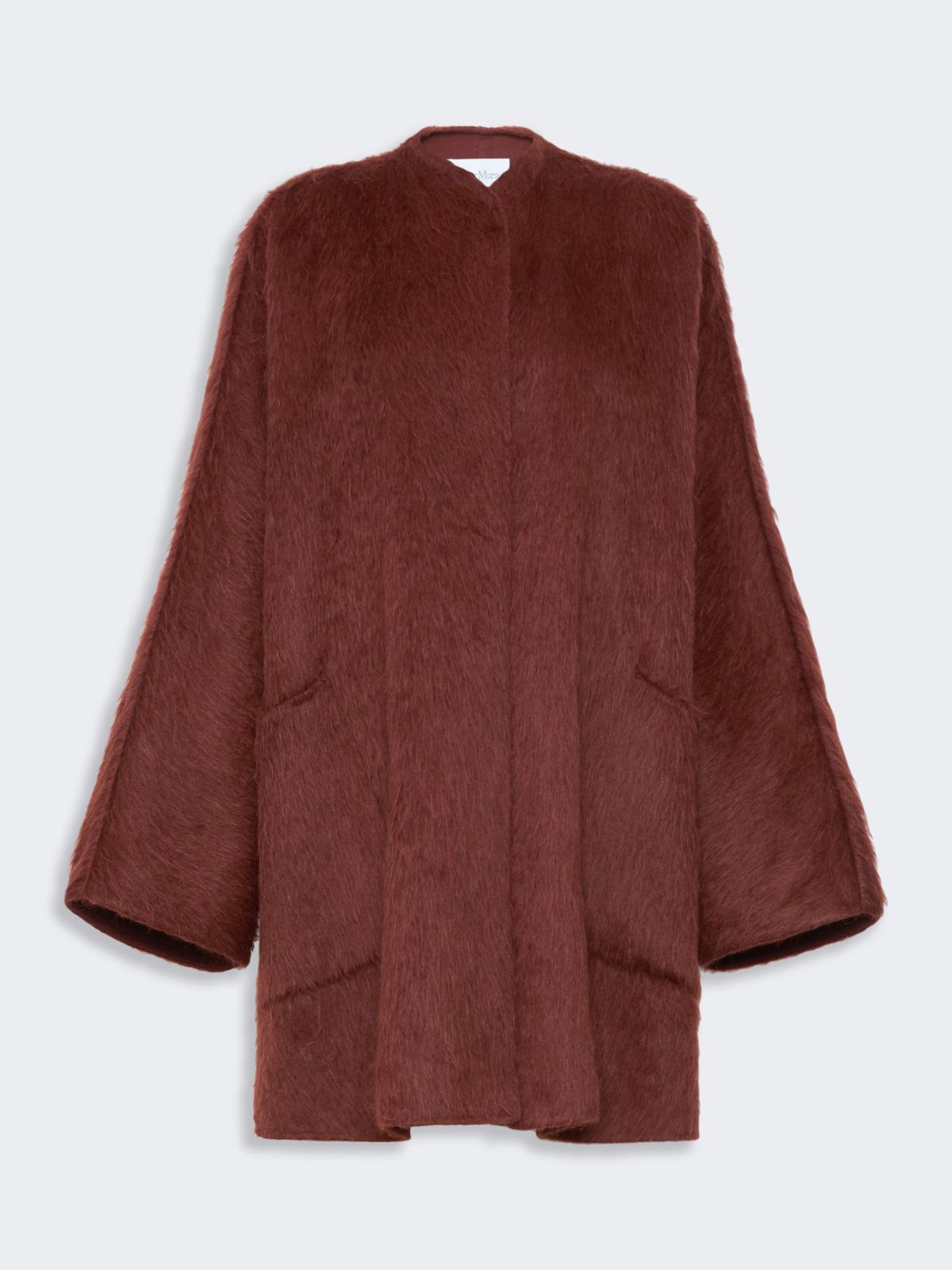 Max Mara Short Alpaca And Wool Coat In Rust