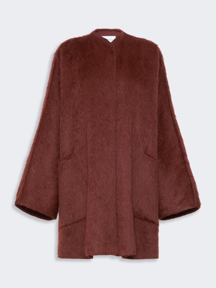 Krótki płaszcz z alpaki i wełny - RDZAWY - Max Mara - 6
