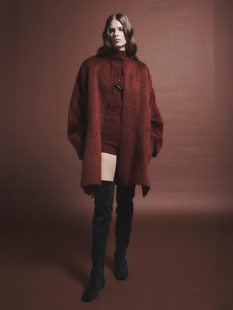 [ジェラニオ] ウール アルパカ ショート コート + RUST - Max Mara