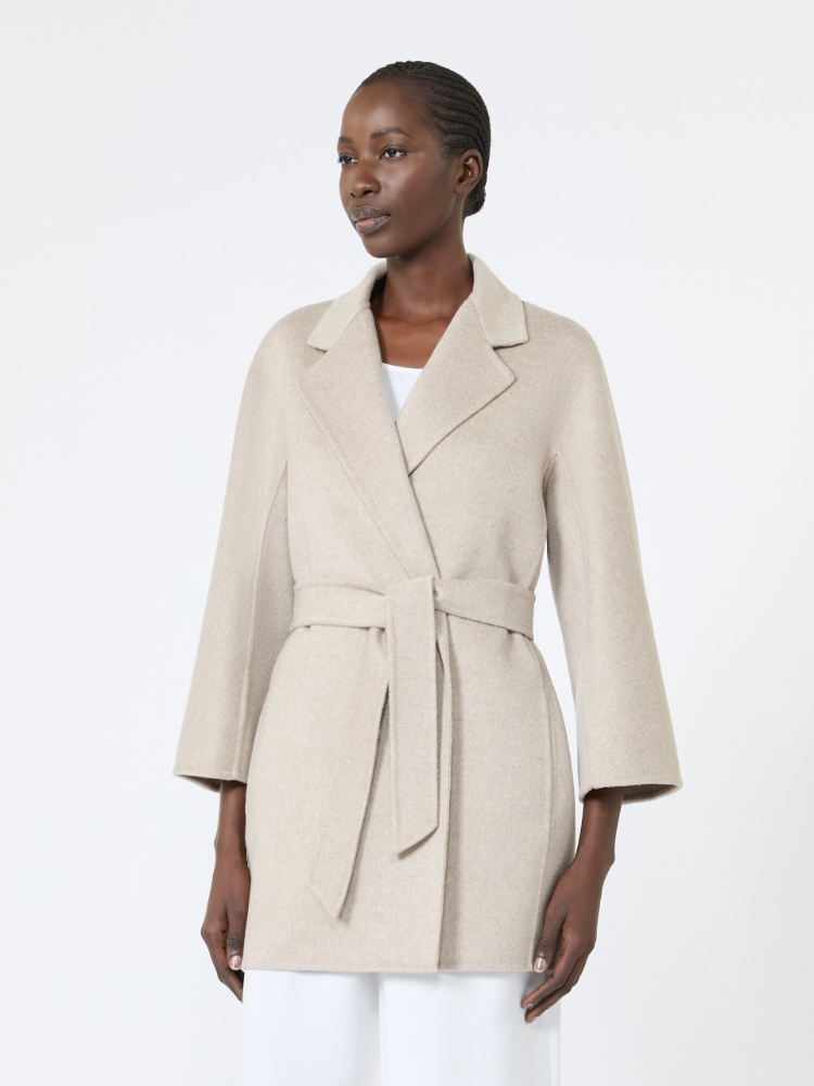 Double cashmere coat - SAND - 4