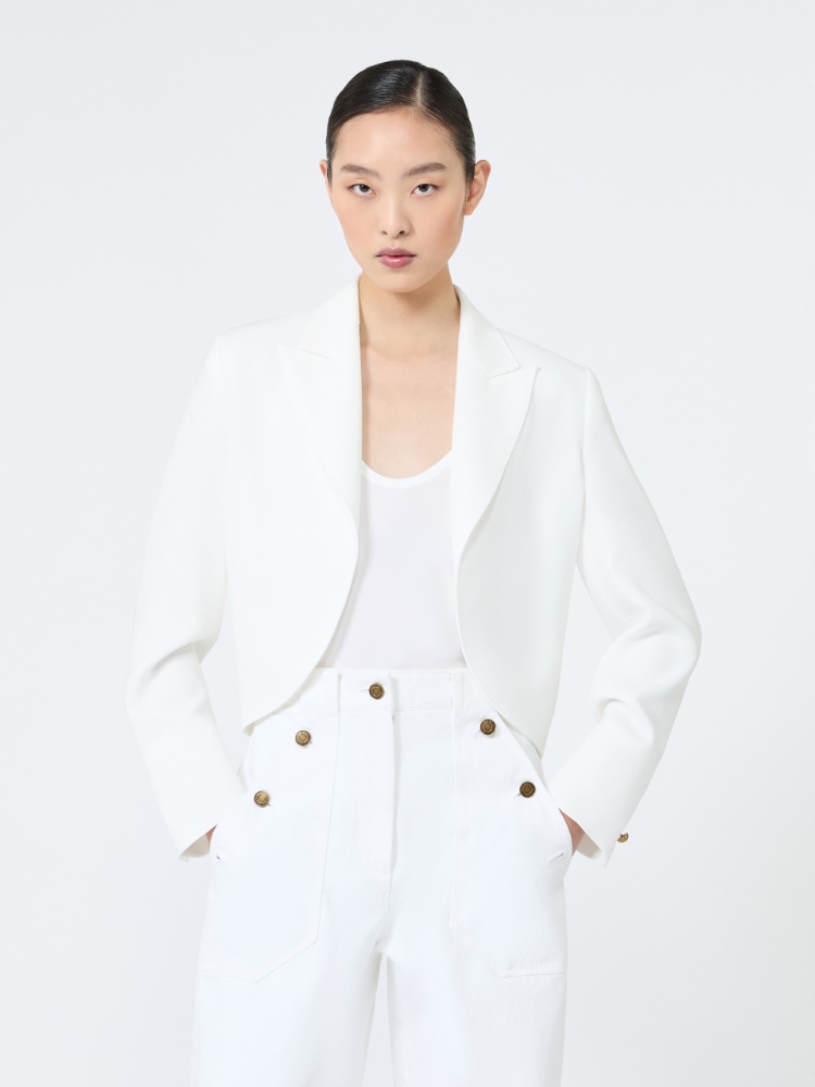 Short compact cady jacket - WHITE - 2