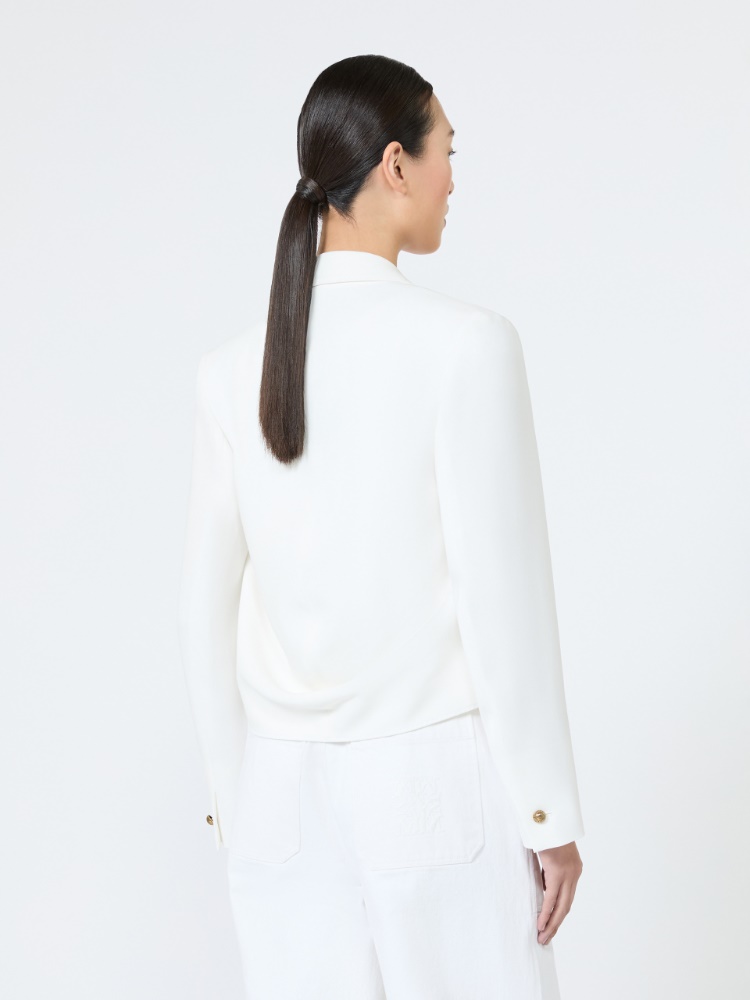 Short compact cady jacket - WHITE - 3