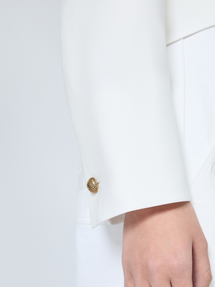 Short compact cady jacket - WHITE - 4