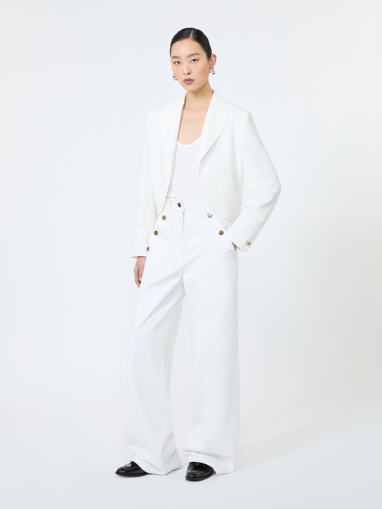Short compact cady jacket - WHITE - 1