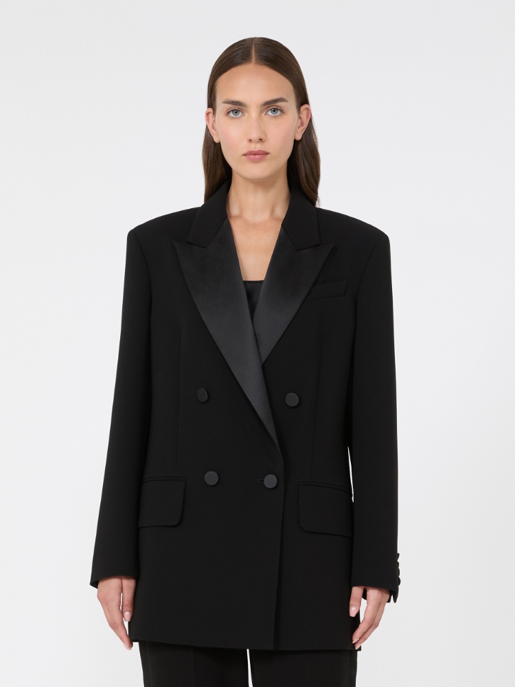 Double-breasted lightweight cady blazer - BLACK - Max Mara - 2