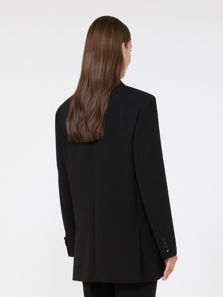 Double-breasted lightweight cady blazer - BLACK - Max Mara - 3