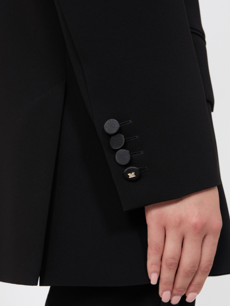 Double-breasted lightweight cady blazer - BLACK - Max Mara - 4