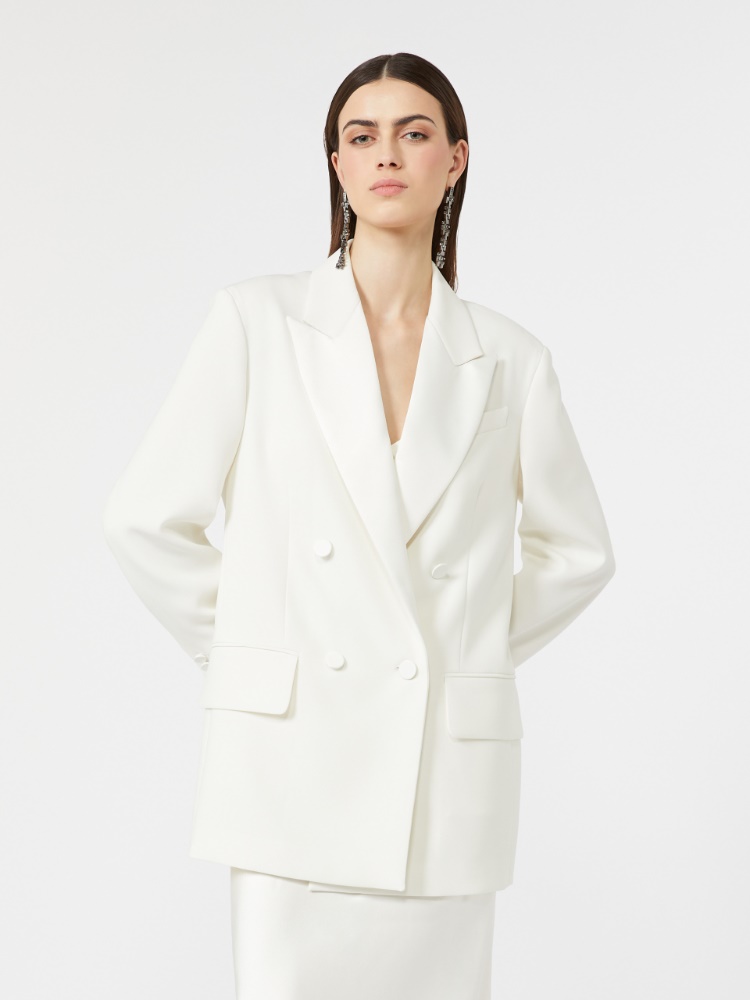 Double-breasted lightweight cady blazer - WHITE - Max Mara - 2