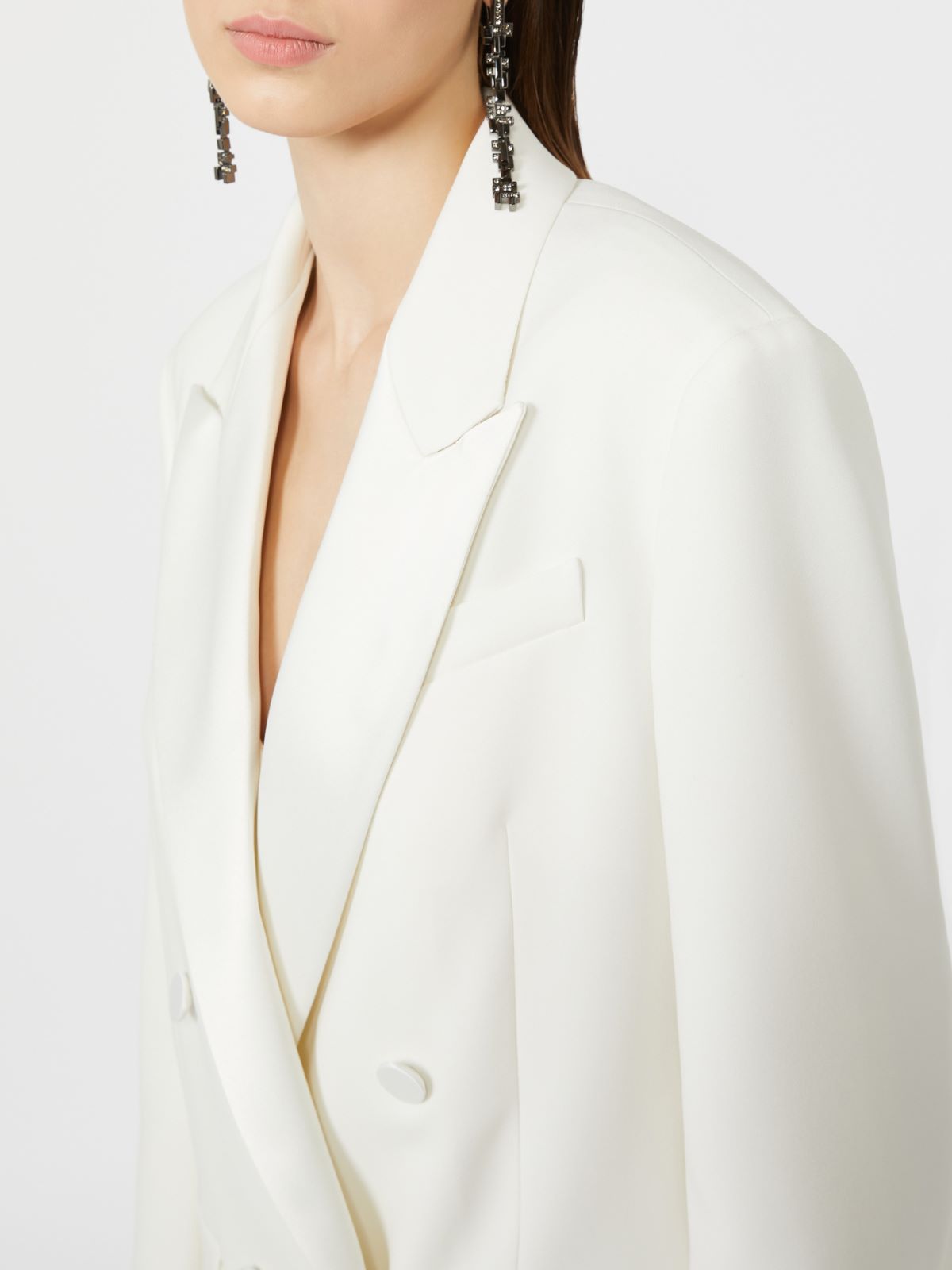 Double-breasted lightweight cady blazer - WHITE - Max Mara - 4