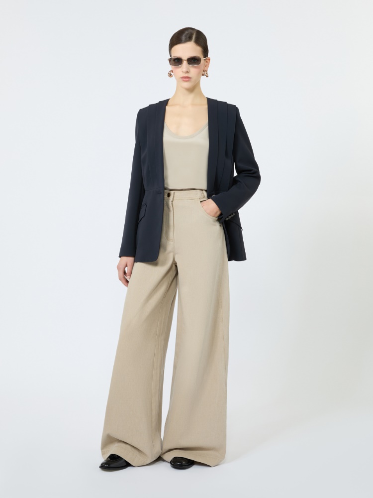 Single-breasted compact cady jacket - MIDNIGHTBLUE