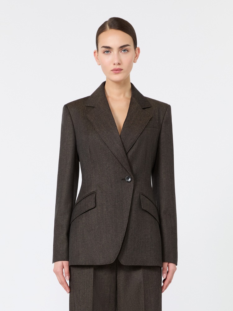 Blazer sfiancato in lana effetto denim - NERO - Max Mara - 2