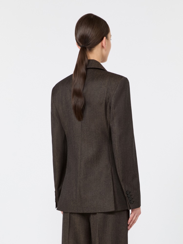 Blazer sfiancato in lana effetto denim - NERO - Max Mara - 3