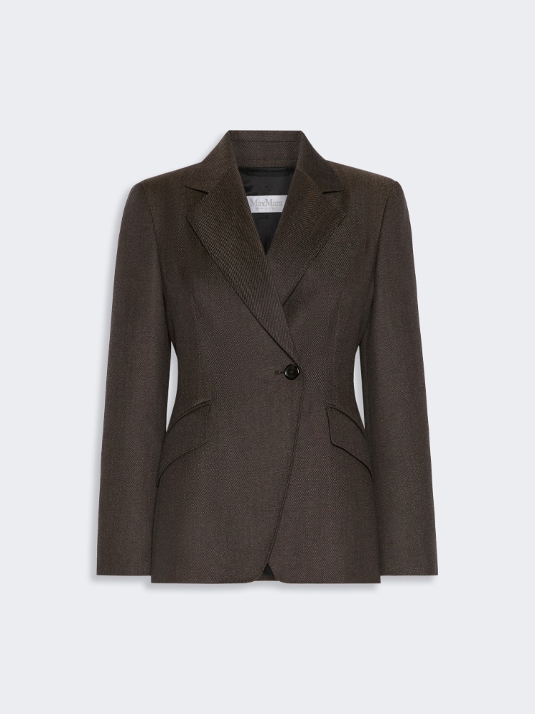 Blazer sfiancato in lana effetto denim - NERO - Max Mara - 4