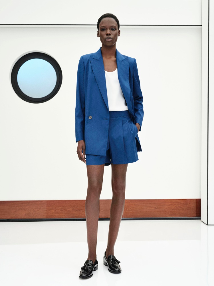Blazer en toile de laine + BLEU - Max Mara