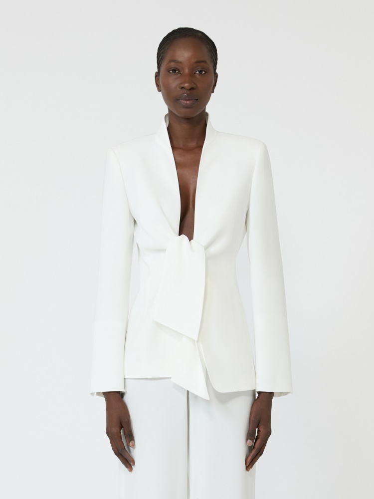 Cady jacket with sash detail - WHITE - 2
