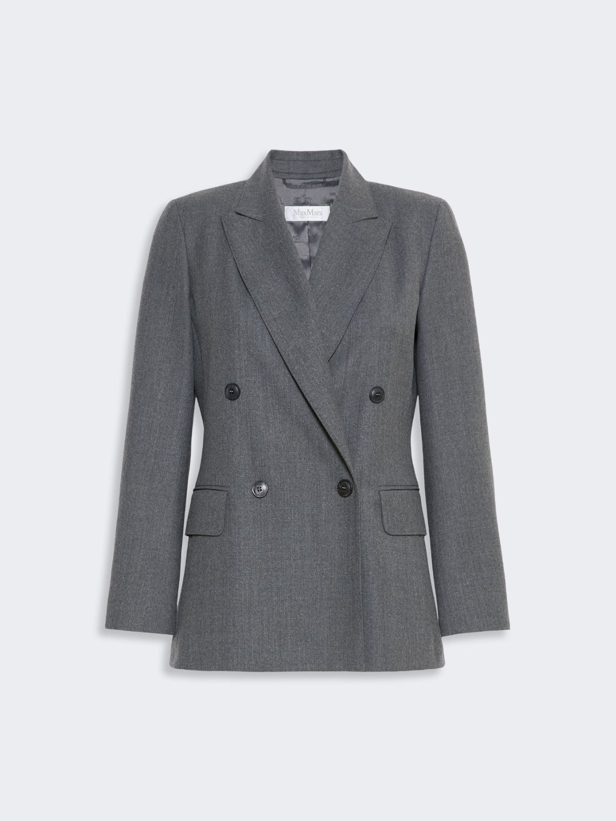 Double-breasted wool flannel blazer - MEDIUM GREY - Max Mara - 5