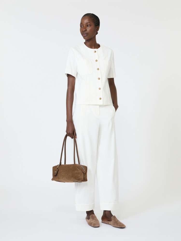 Giacca in tela di cotone stretch + BIANCO - Max Mara