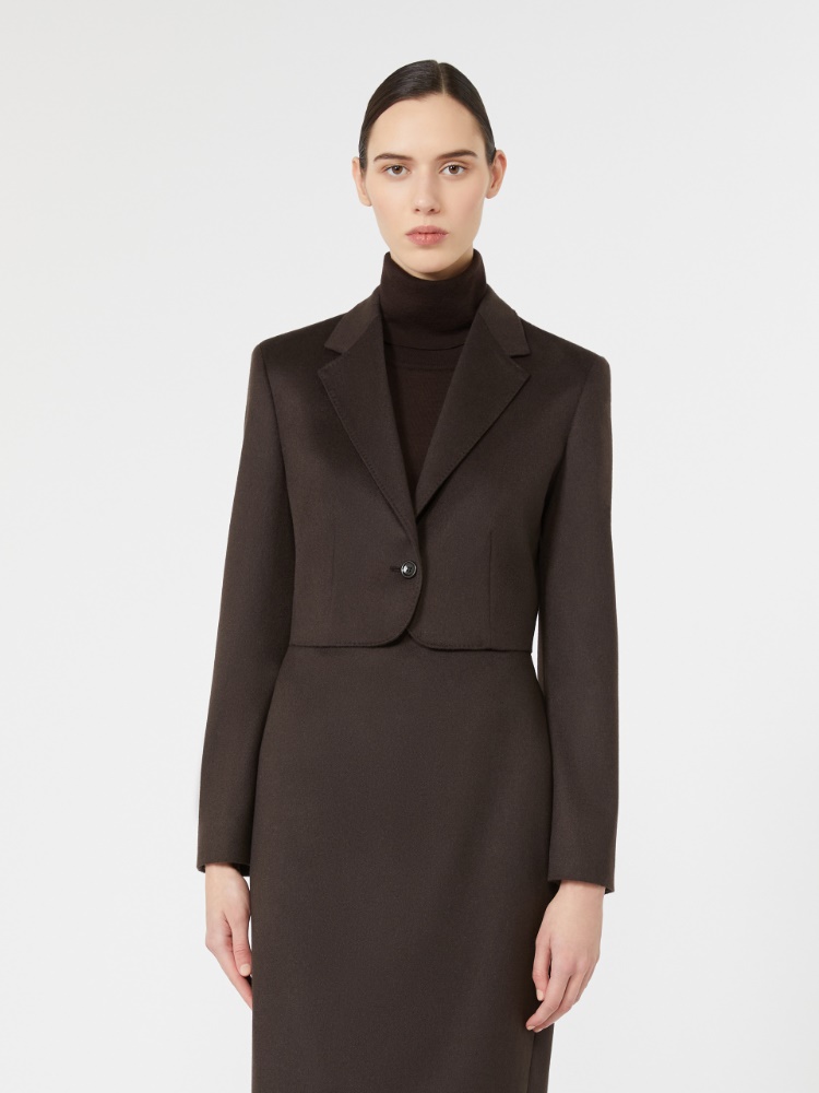 Cropped light camel jacket - BRUN FONCE - Max Mara - 2