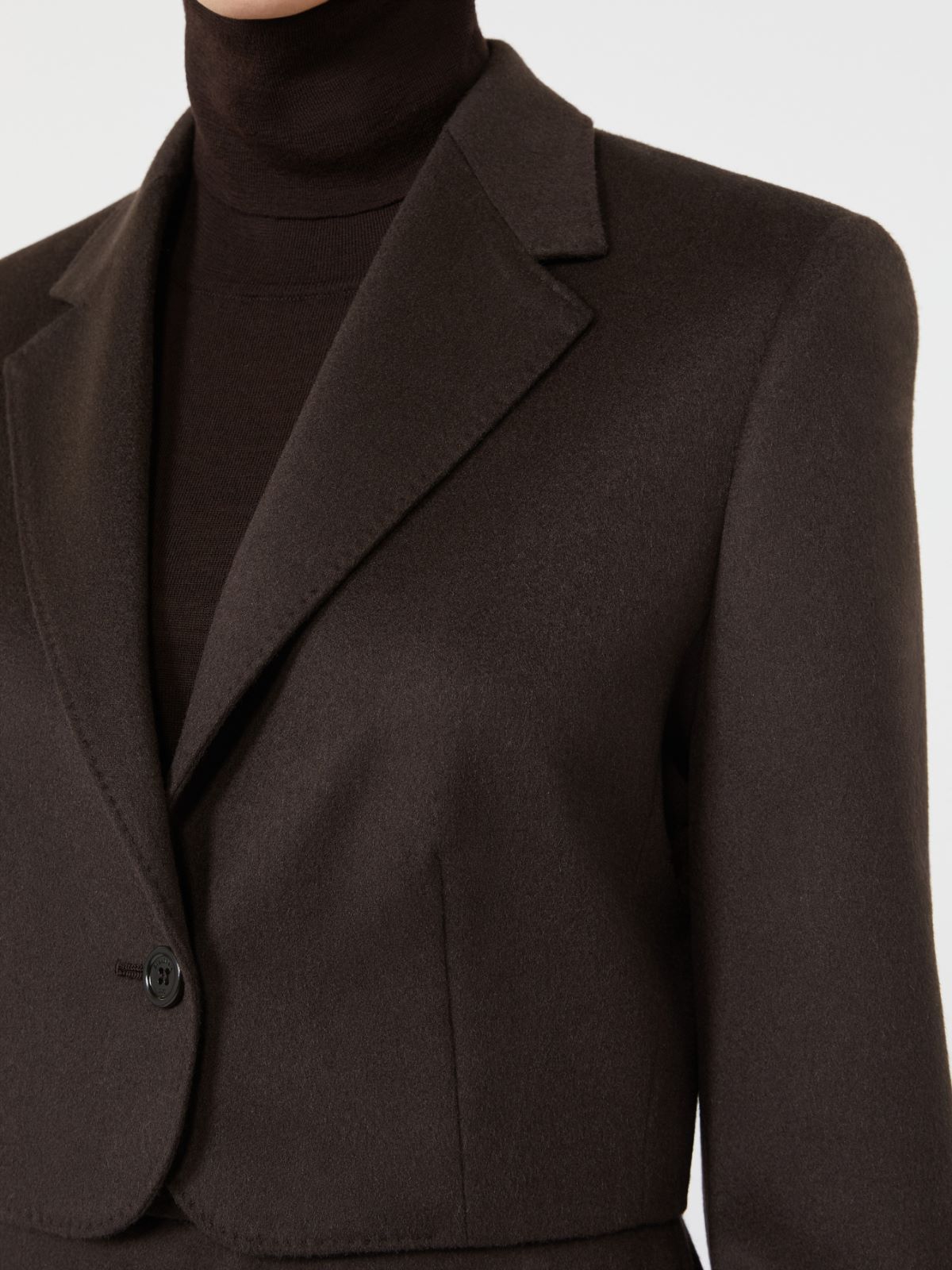Cropped light camel jacket - BRUN FONCE - Max Mara - 4