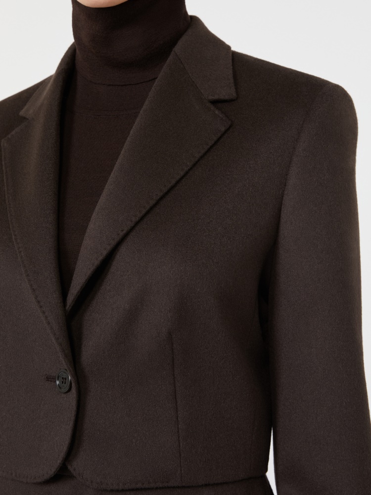 Cropped light camel jacket - BRUN FONCE - Max Mara - 4