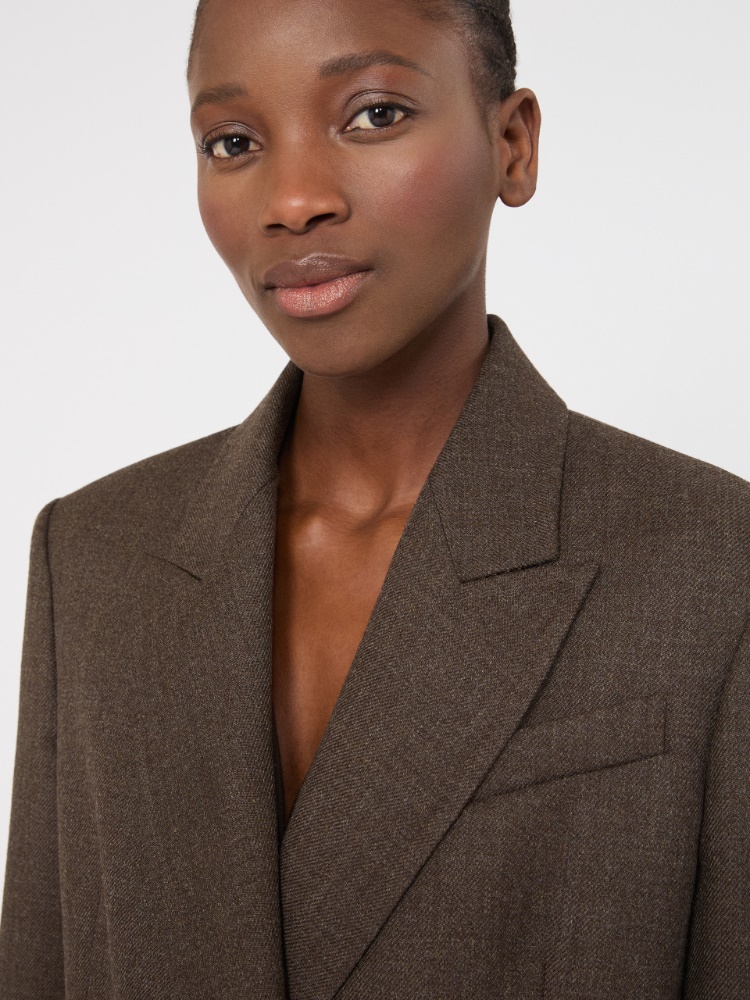 Wool batavia Olimpia jacket - MUD - Max Mara - 4
