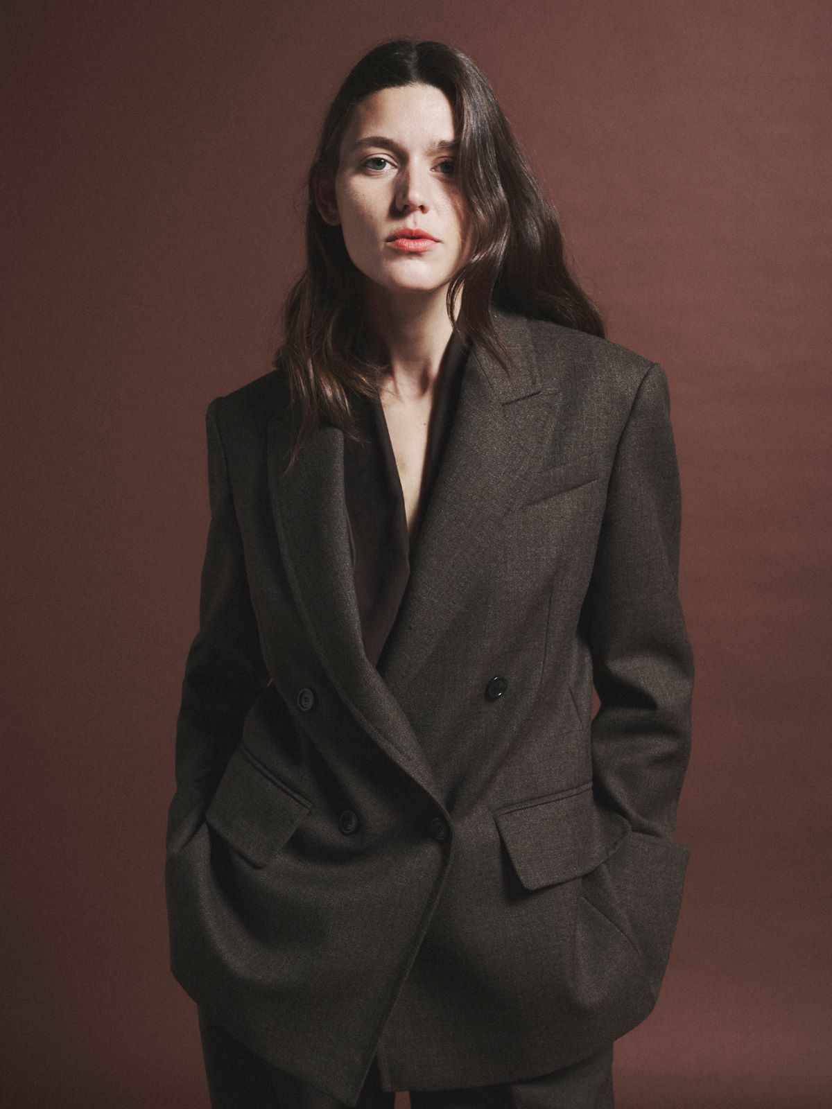 Wool batavia Olimpia jacket - MUD