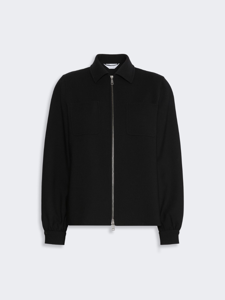 Woollen cloth shacket - BLACK