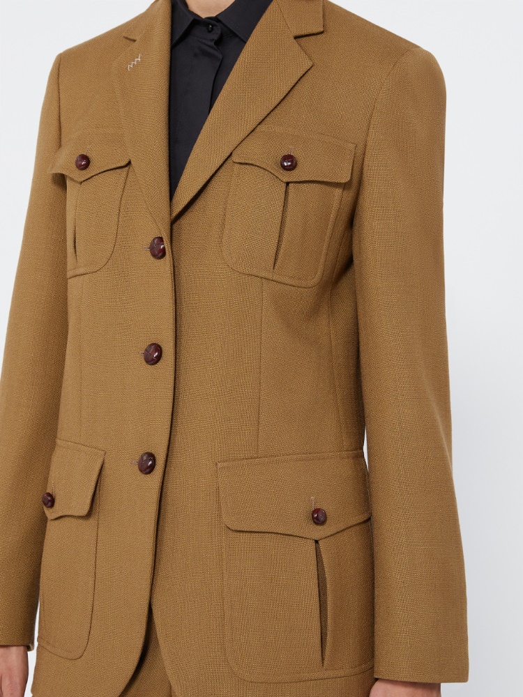 Slub wool canvas jacket - CAMEL - Max Mara - 4