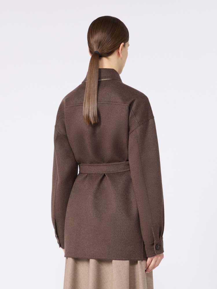 Single-breasted cashmere foule jacket - DUNKELBRAUN - Max Mara - 3