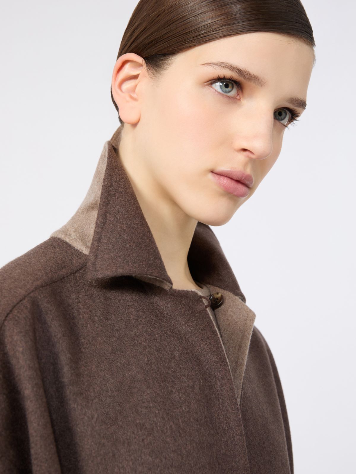 Single-breasted cashmere foule jacket - DUNKELBRAUN - Max Mara - 4