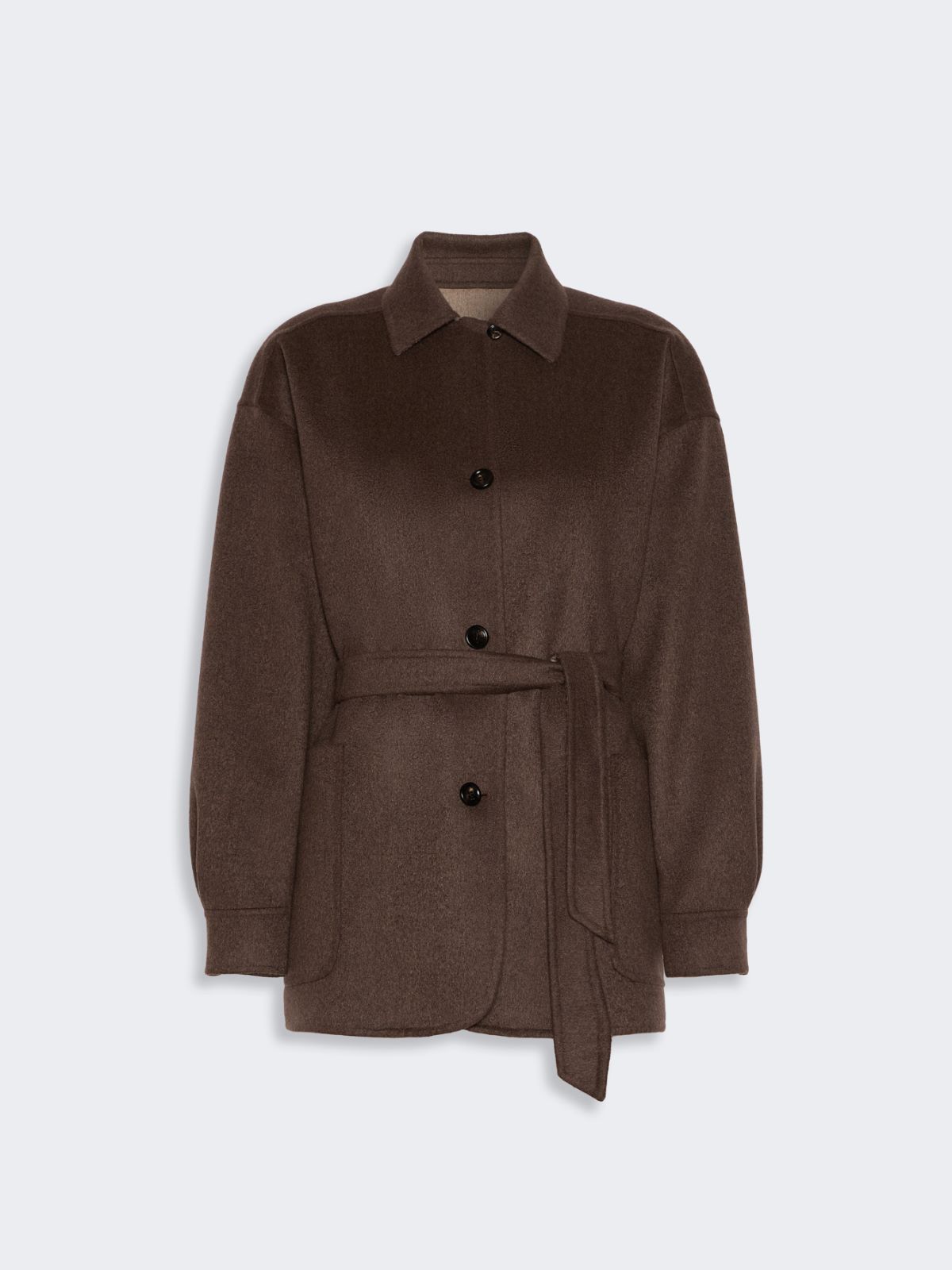 Single-breasted cashmere foule jacket - DUNKELBRAUN - Max Mara - 6