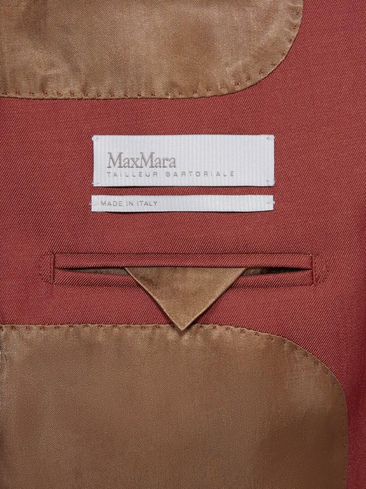 Double-breasted wool gabardine blazer - RED - Max Mara - 5