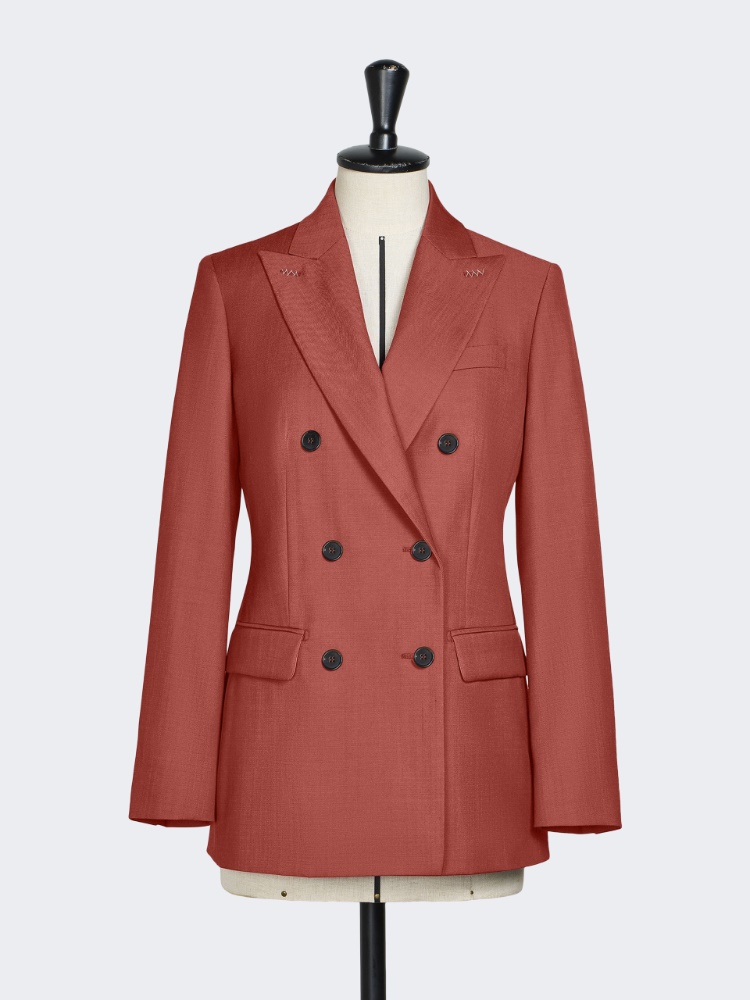 Double-breasted wool gabardine blazer - RED - Max Mara - 6