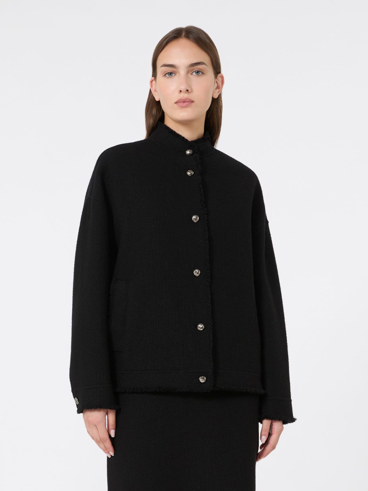 Double jersey wool bomber jacket - BLACK - Max Mara - 2
