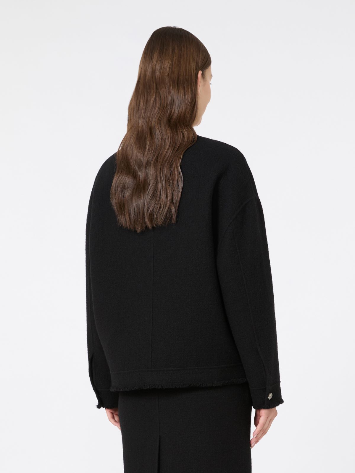 Double jersey wool bomber jacket - BLACK - Max Mara - 3