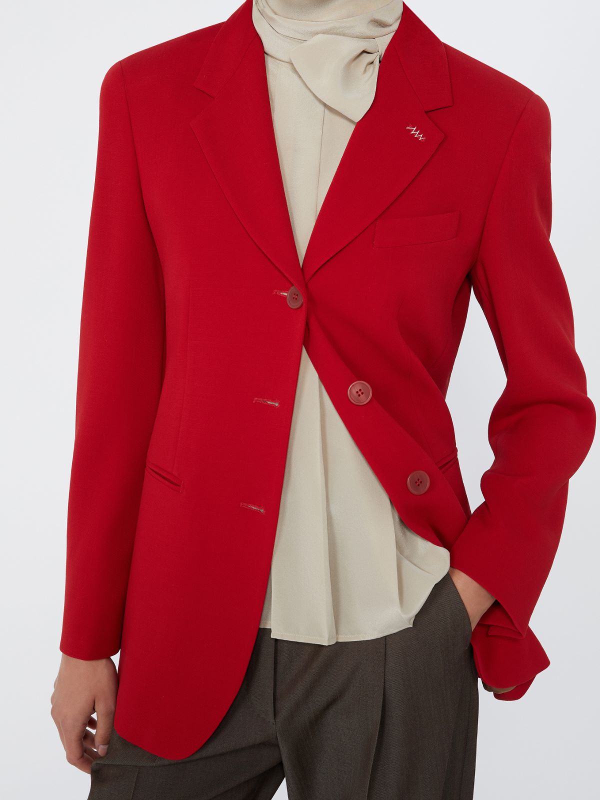 Wool cady blazer - RED - Max Mara - 4