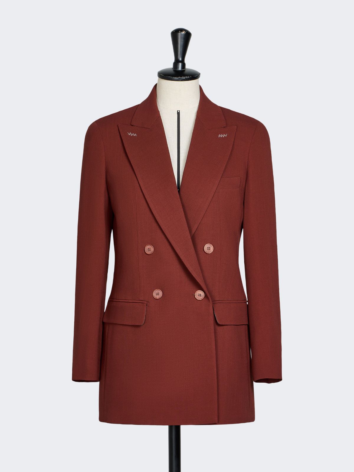Double-breasted wool cady blazer - BRICK RED - Max Mara - 6