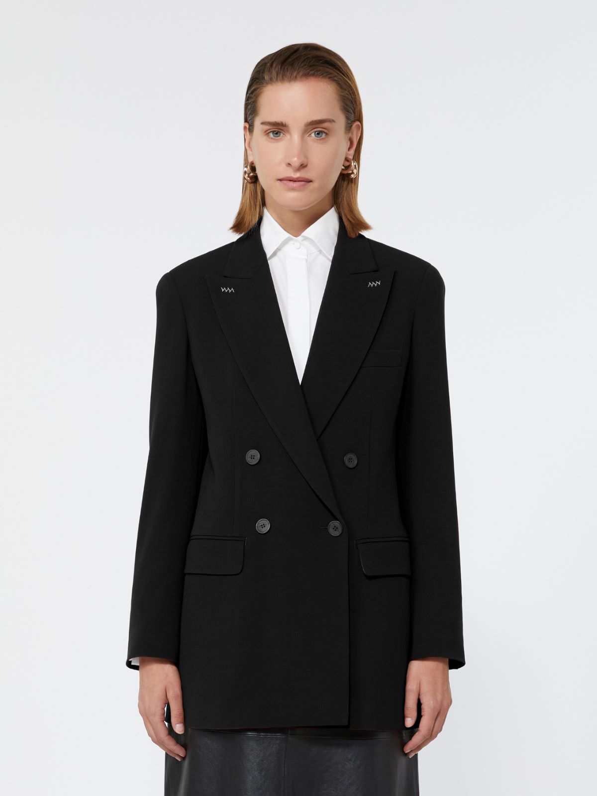 Double-breasted wool cady blazer - BLACK - Max Mara - 2