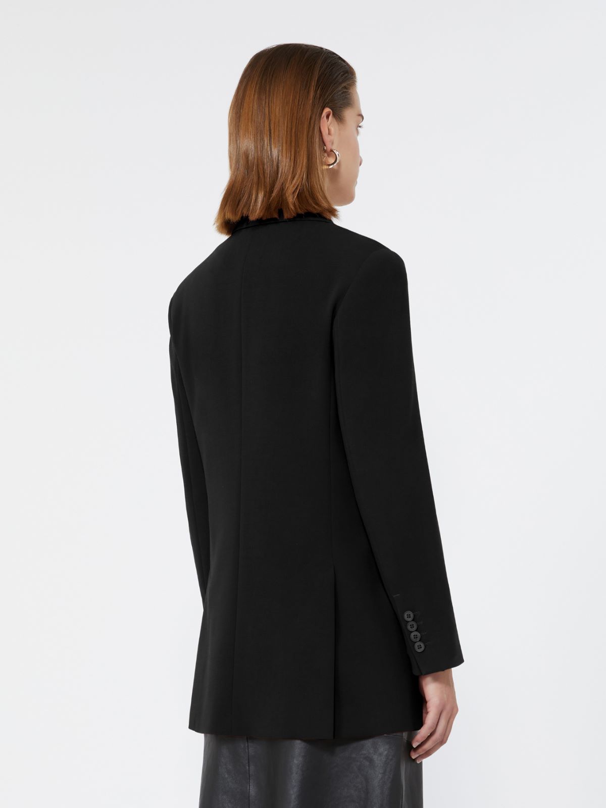 Double-breasted wool cady blazer - BLACK - Max Mara - 3