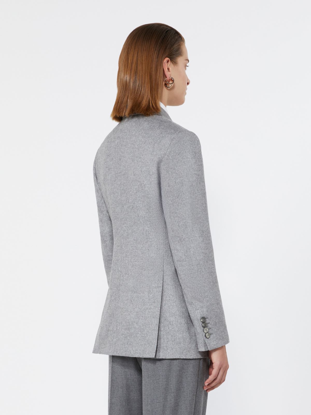 Double-breasted silk and cashmere blazer - LIGHT GREY - Max Mara - 3