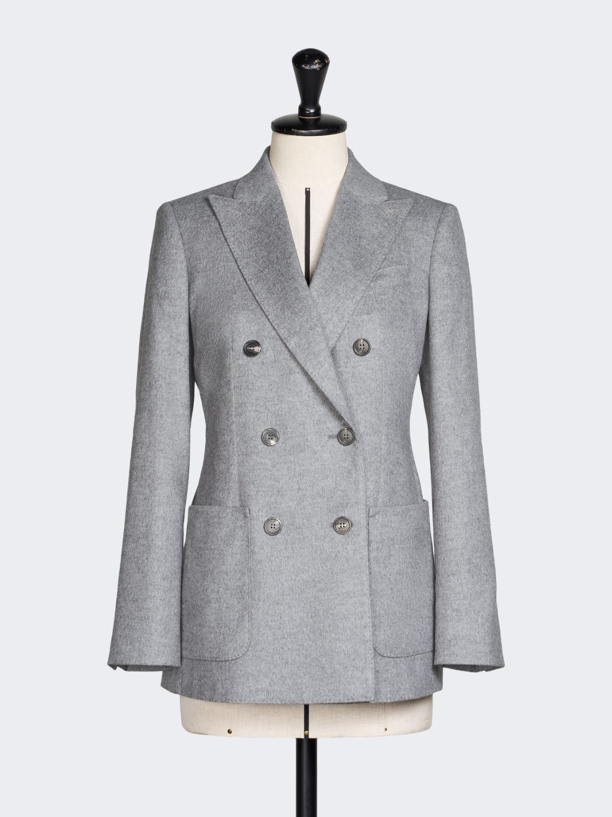 Double-breasted silk and cashmere blazer - LIGHT GREY - Max Mara - 5