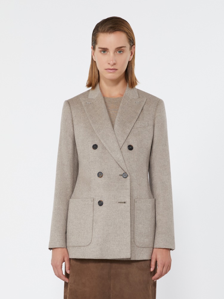 Double-breasted silk and cashmere blazer - SAND - Max Mara - 2
