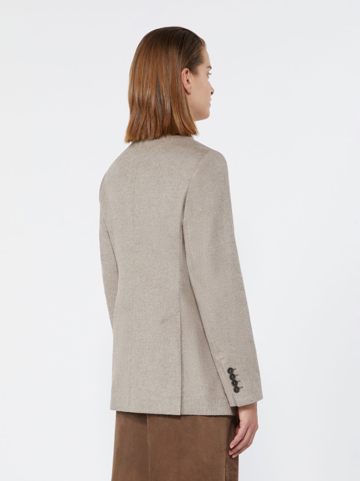 Double-breasted silk and cashmere blazer - SAND - Max Mara - 3
