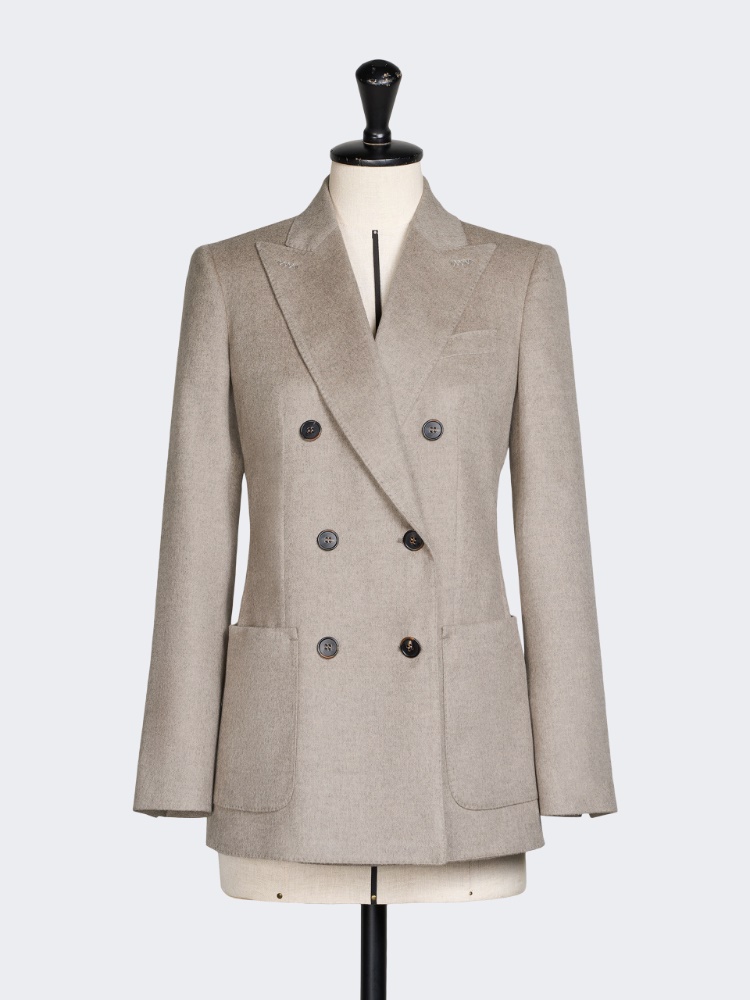 Double-breasted silk and cashmere blazer - SAND - Max Mara - 6