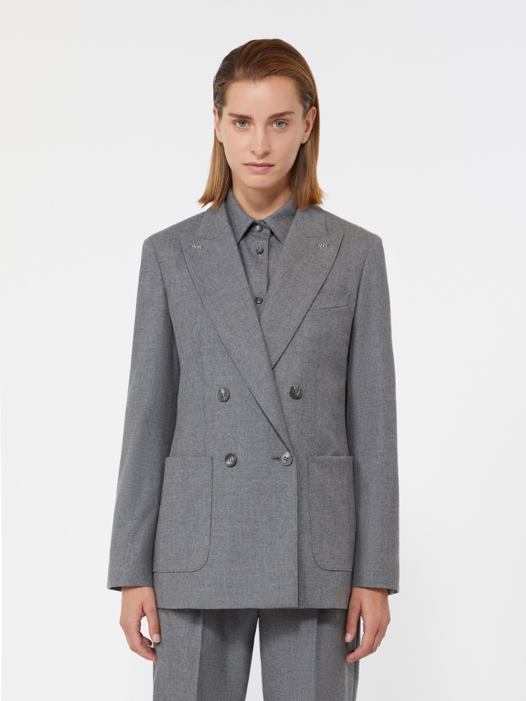 Cashmere foule blazer - MEDIUM GREY - Max Mara - 2