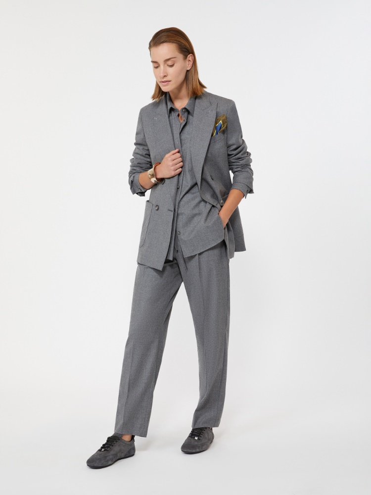 Cashmere foule blazer - MEDIUM GREY